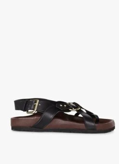 Soeur MEXICO - Platte, Leren Sandalen | Zwart