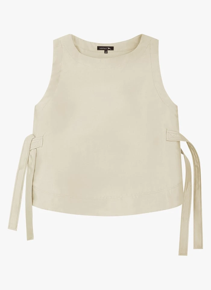 Soeur TISHKA - Katoenen Top Met Ronde Hals | Beige - Afbeelding 3