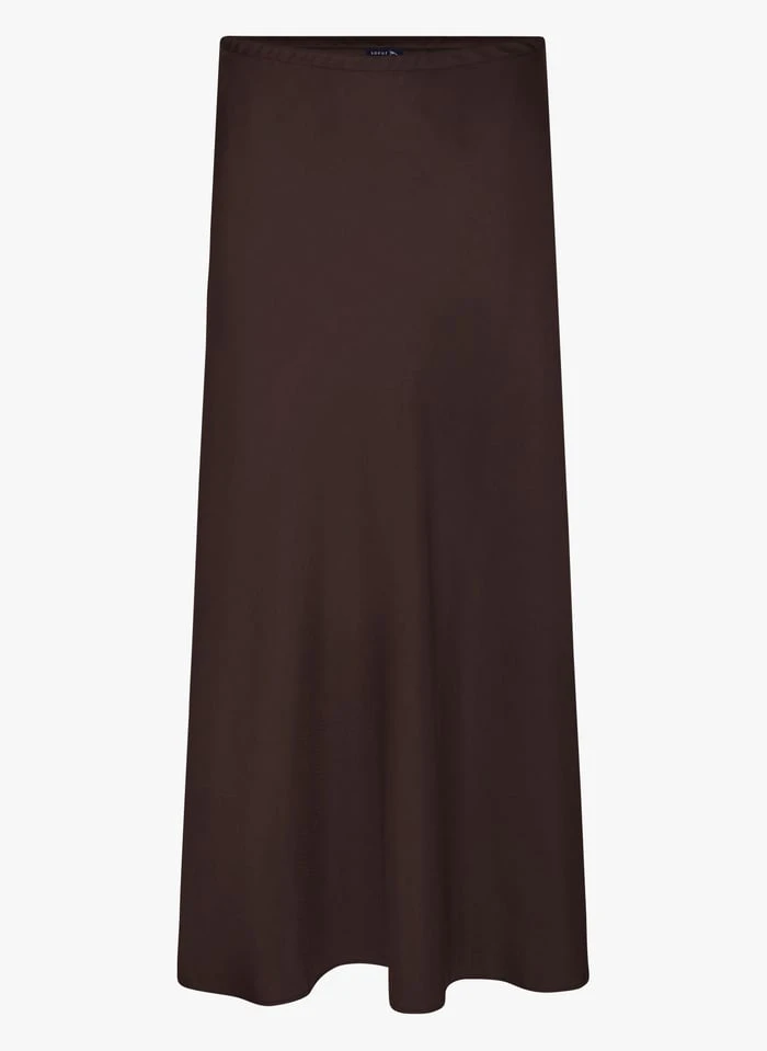 Soeur FEVER - Halflange, Soepelvallende, Satijnen Rok | Grijs - Afbeelding 3