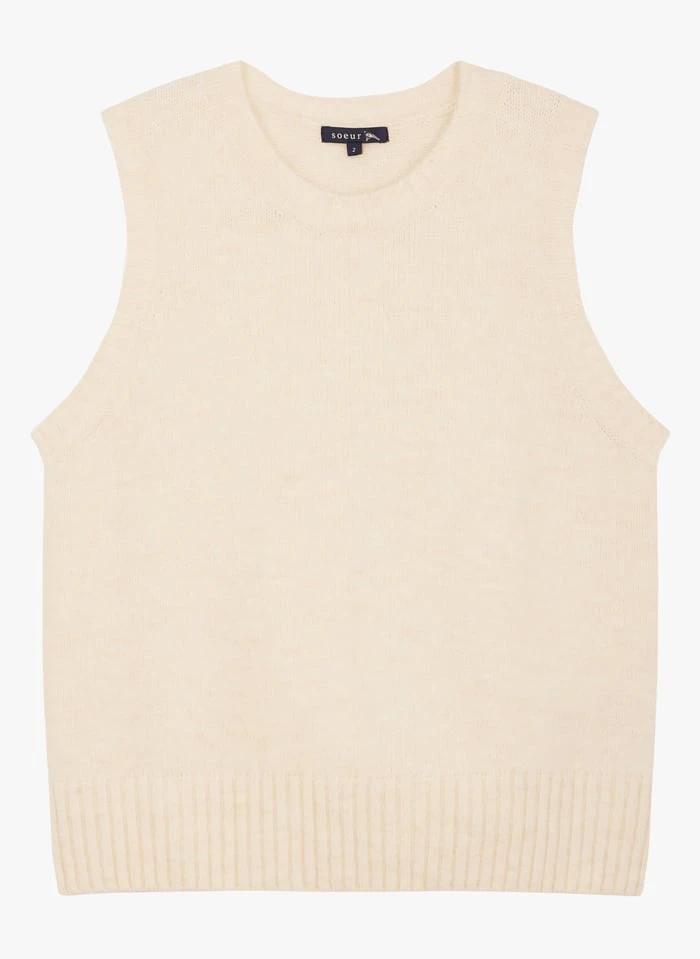 Soeur NAMASTE - Zachte, Gebreide Trui Met Ronde Hals | Beige - Afbeelding 3