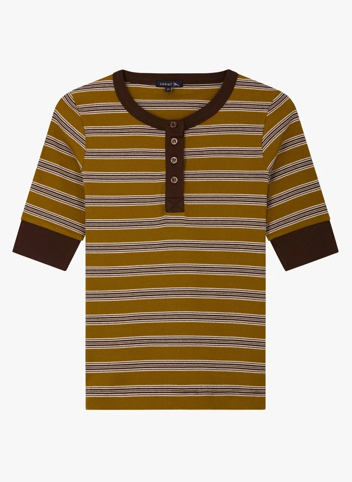 Soeur JOCONDE - Gestreept, Katoenen T-shirt Met Ronde Hals | Veelkleurig - Afbeelding 3