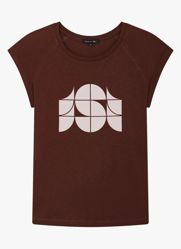 Soeur VALENTINA - T-shirt Met Ronde Hals En Zeefdruk Katoenblend | - Afbeelding 3