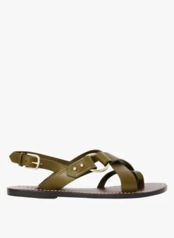 Soeur FLORENCE - Platte, Leren Sandalen | Groen