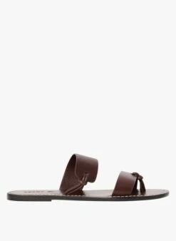 Soeur UPTOWN - Platte, Leren Slippers | Bruin