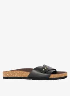 Soeur TREDICI - Platte, Leren Slippers | Zwart