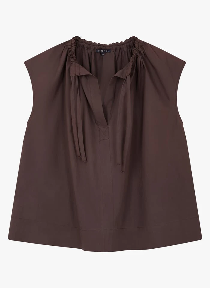 Soeur TANGER - Top Van Katoenpopeline | Grijs - Afbeelding 3