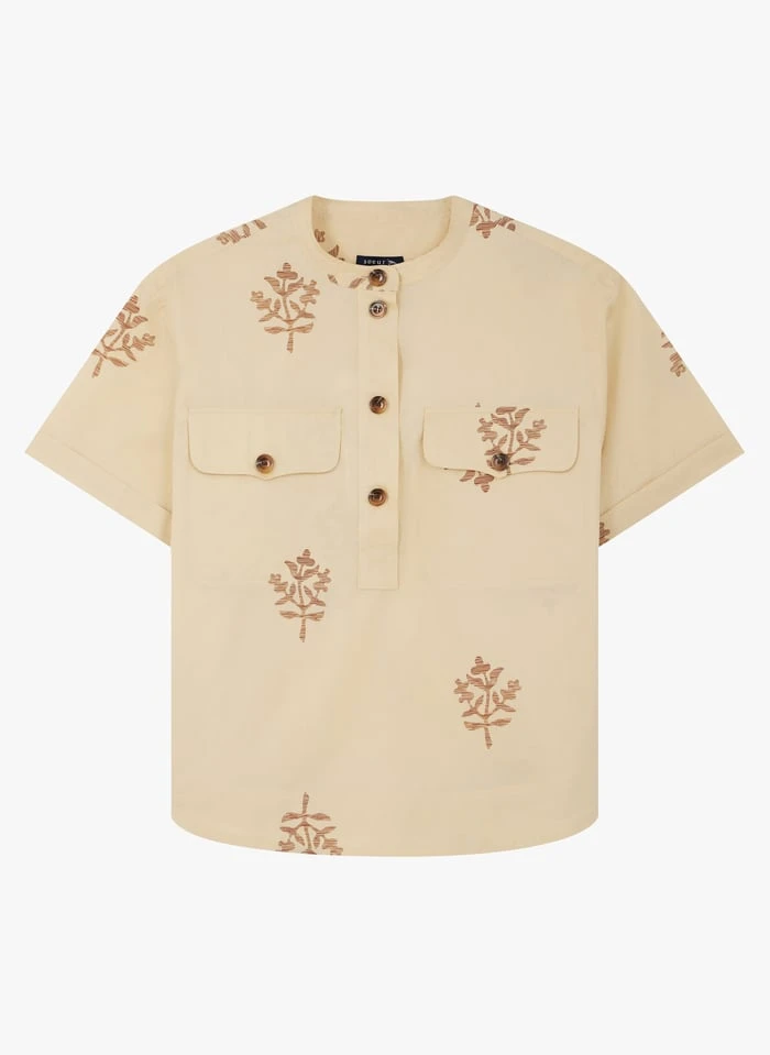 Soeur TAHITI - Top Van Poplin Katoen Met Print | Beige - Afbeelding 3