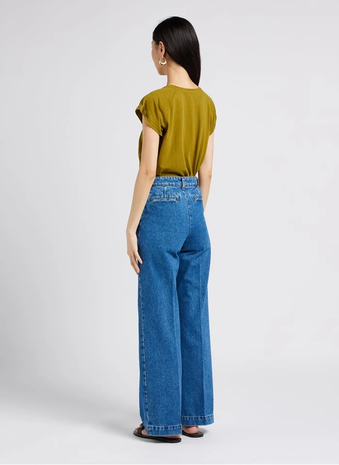 Soeur VALENTINA - T-shirt Met Ronde Hals En Zeefdruk Katoenblend | Kaki - Afbeelding 4