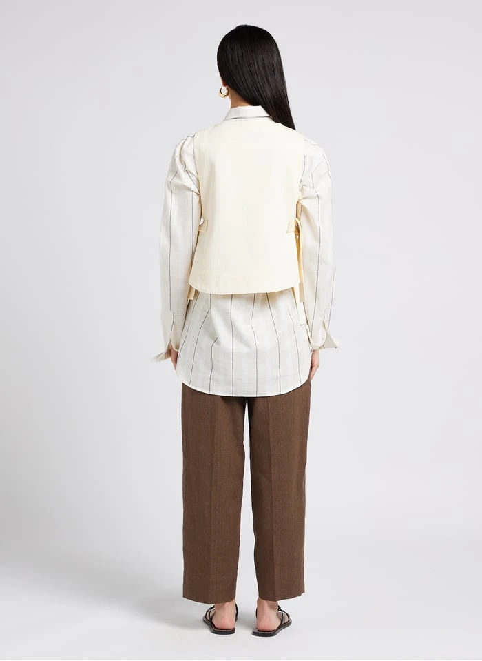 Soeur SARAJEVO - Rechte, Linnen Broek Met Chiné-effect | Bruin - Afbeelding 9