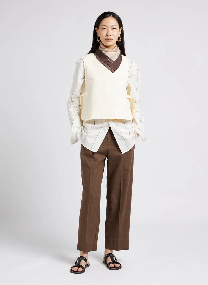 Soeur TISHKA - Katoenen Top Met Ronde Hals | Beige - Afbeelding 6