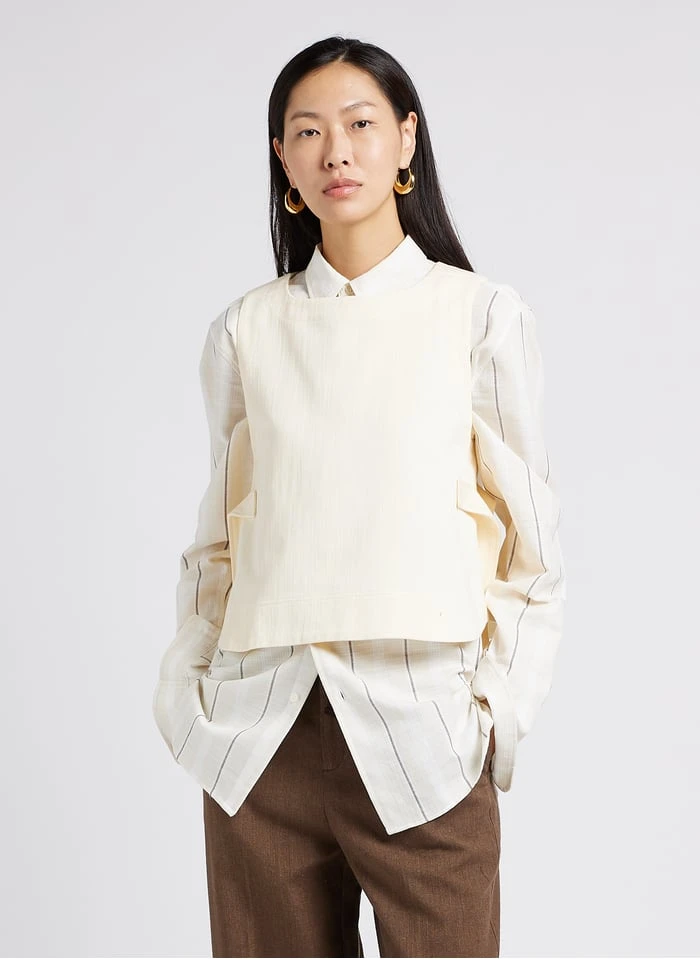 Soeur TISHKA - Katoenen Top Met Ronde Hals | Beige - Afbeelding 4