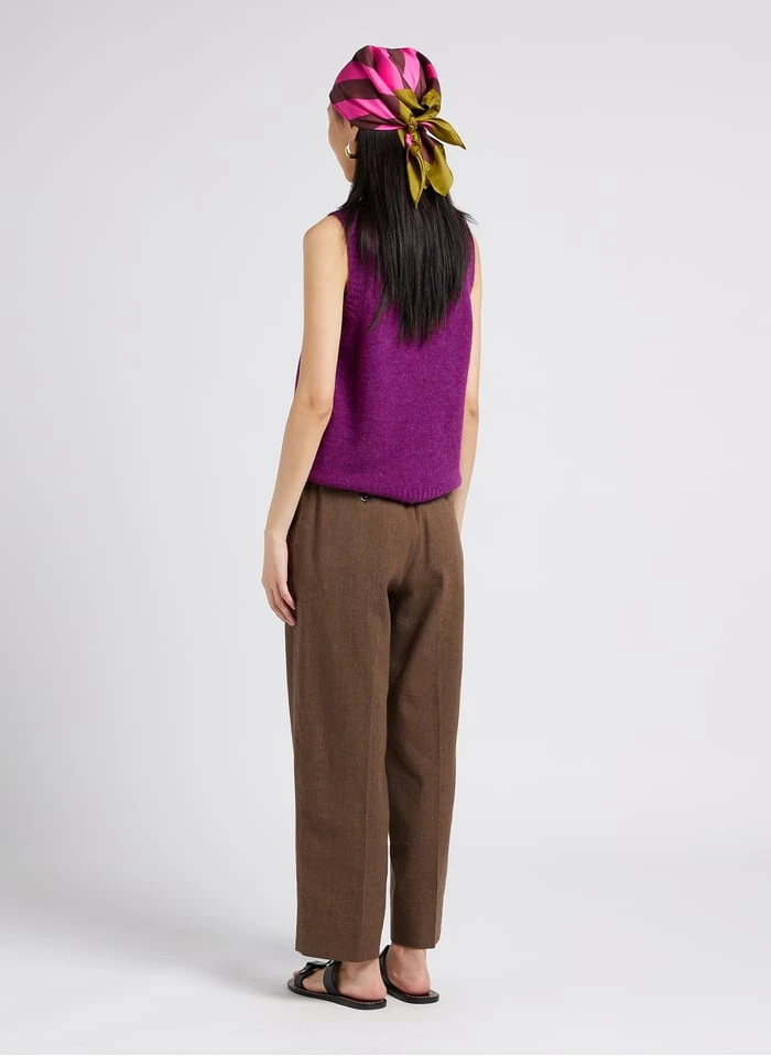 Soeur SARAJEVO - Rechte, Linnen Broek Met Chiné-effect | Bruin - Afbeelding 17