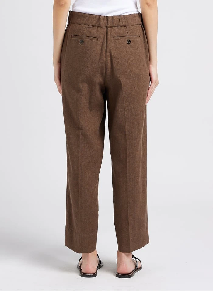 Soeur SARAJEVO - Rechte, Linnen Broek Met Chiné-effect | Bruin - Afbeelding 2