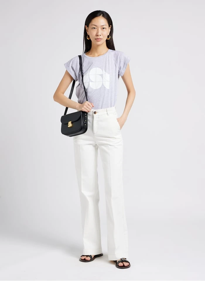 Soeur VALENTINA - Katoenen T-shirt Met Ronde Hals | Grijs - Afbeelding 4