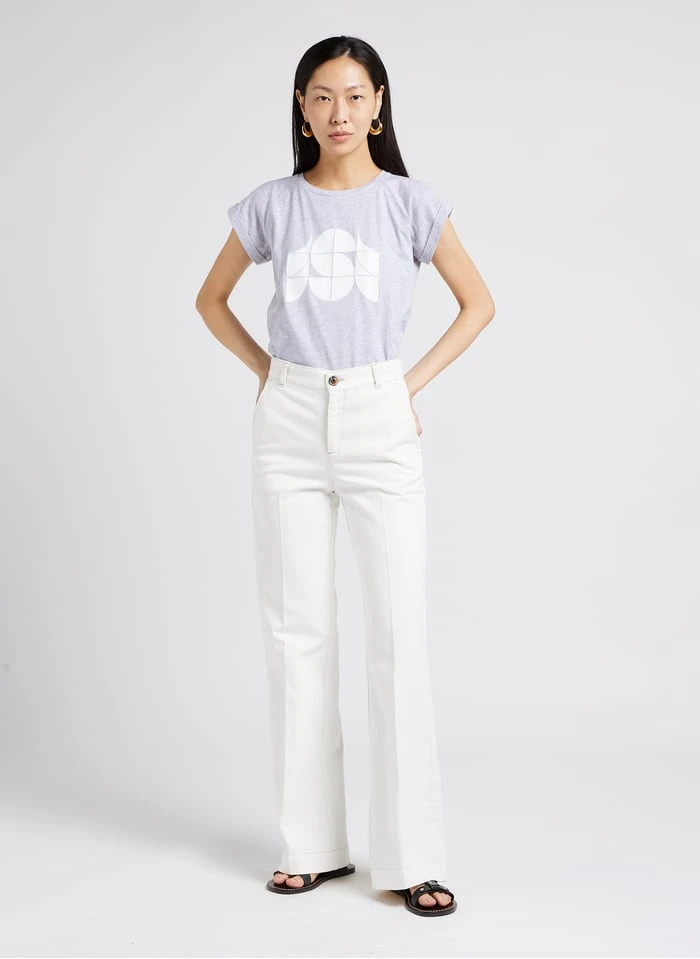 Soeur VALENTINA - Katoenen T-shirt Met Ronde Hals | Grijs - Afbeelding 6