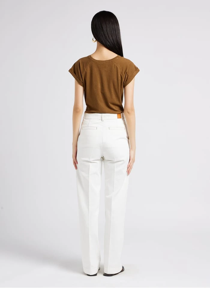 Soeur VALENTINA - T-shirt Met Ronde Hals En Zeefdruk Katoenblend | Bruin - Afbeelding 5