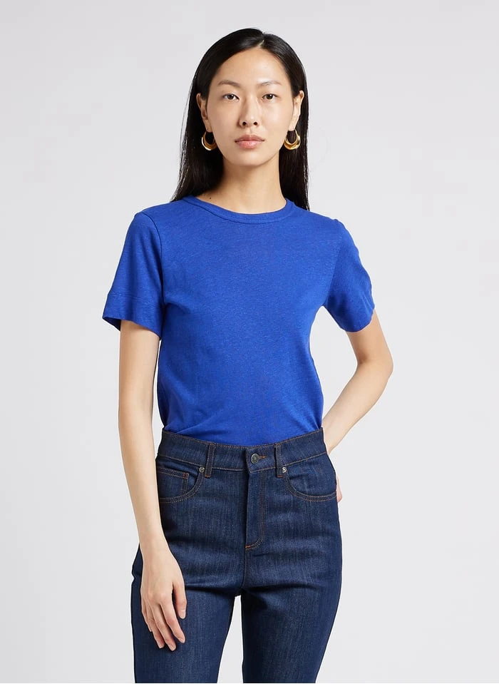 Soeur CYRIL - T-shirt Met Ronde Hals Katoenblend | Blauw