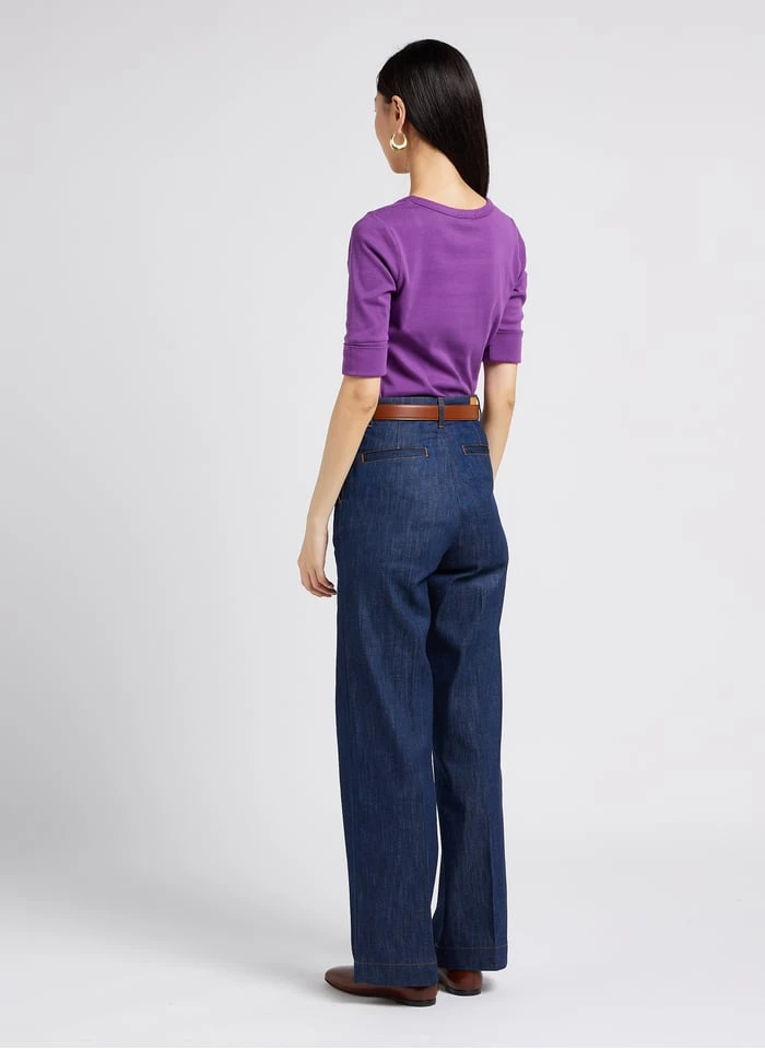 Soeur PAQUITA - Katoenen T-shirt Met Vierkante Hals | Violet - Afbeelding 5