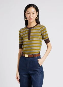 Soeur JOCONDE - Gestreept, Katoenen T-shirt Met Ronde Hals | Veelkleurig