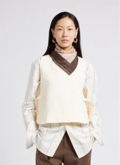 Soeur TISHKA - Katoenen Top Met Ronde Hals | Beige