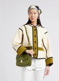 Soeur PATCHOULI - Katoenen Jasje Met Ronde Hals | Beige