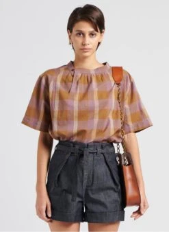 Soeur URBAINE - Geruite Blouse Van Katoenen Voile | Veelkleurig