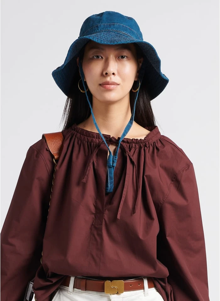 Soeur TONY - Vissershoedje Van Katoen En Linnen | Blauw - Afbeelding 2