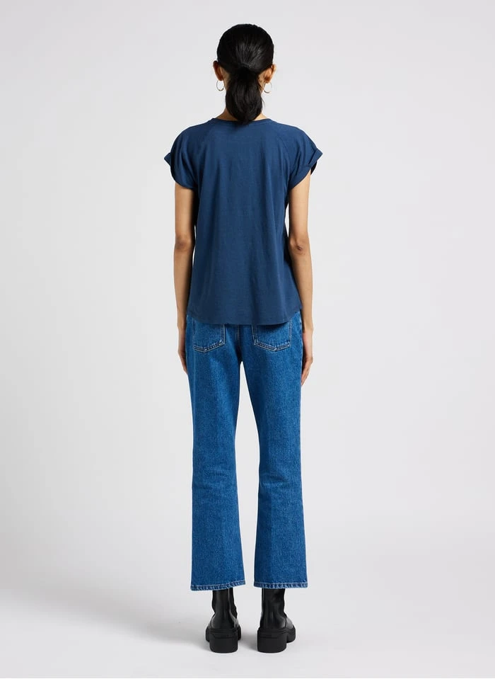 Soeur VALENTINA - T-shirt Met Ronde Hals En Zeefdruk Katoenblend | Blauw - Afbeelding 5