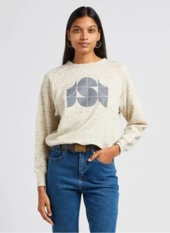 Soeur PASCAL - Sweater Van Zachte, Stevige Jersey Met Zeefdruk | Wit