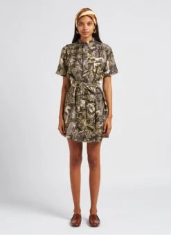 Soeur MAUD - Korte, Zijden Jurk Met Klassieke Kraag En Print | Veelkleurig