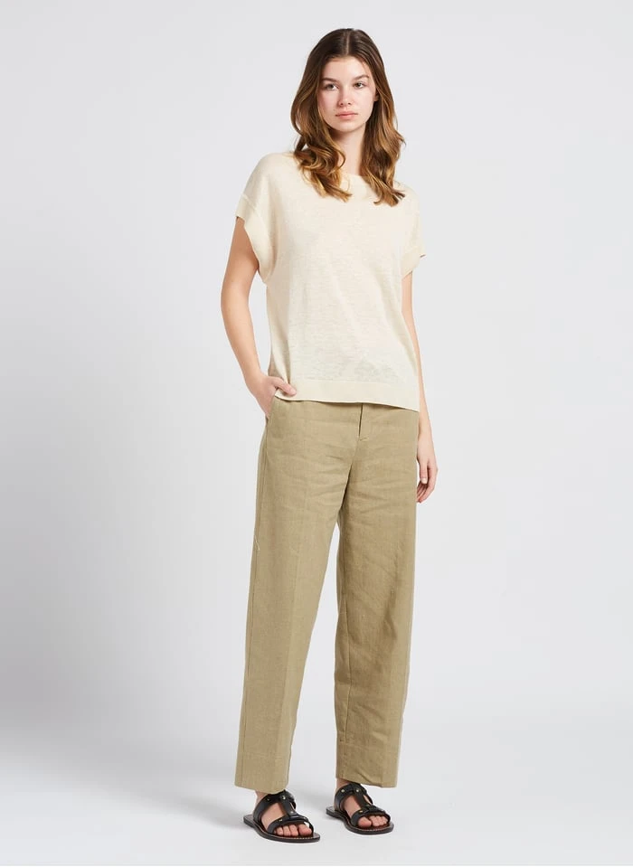 Soeur SARAJEVO - Rechte, Linnen Broek Met Chiné-effect | Beige - Afbeelding 6