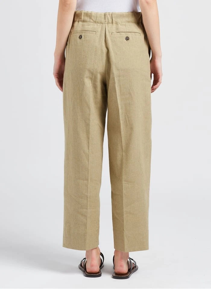 Soeur SARAJEVO - Rechte, Linnen Broek Met Chiné-effect | Beige - Afbeelding 2