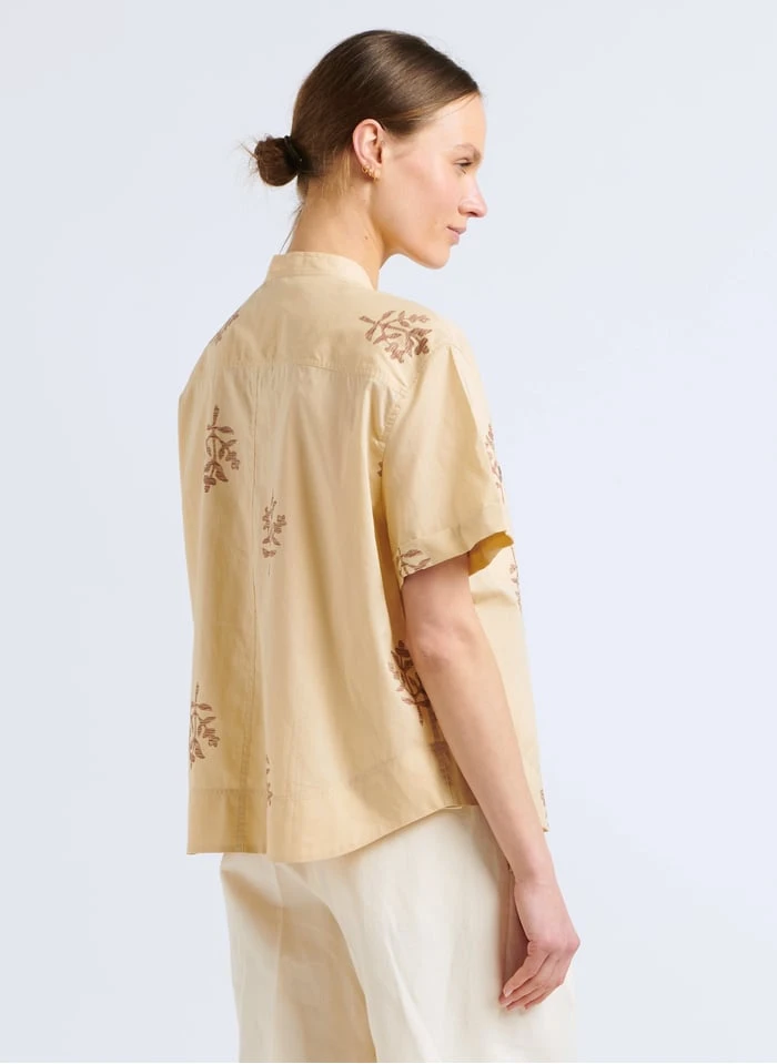 Soeur TAHITI - Top Van Poplin Katoen Met Print | Beige - Afbeelding 2