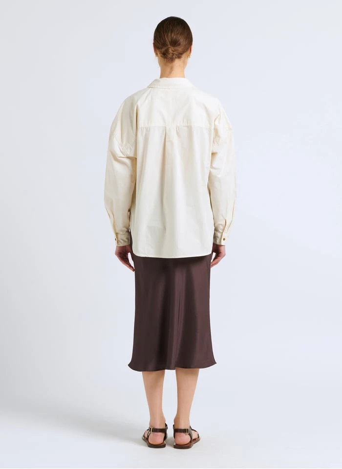 Soeur FEVER - Halflange, Soepelvallende, Satijnen Rok | Grijs - Afbeelding 7