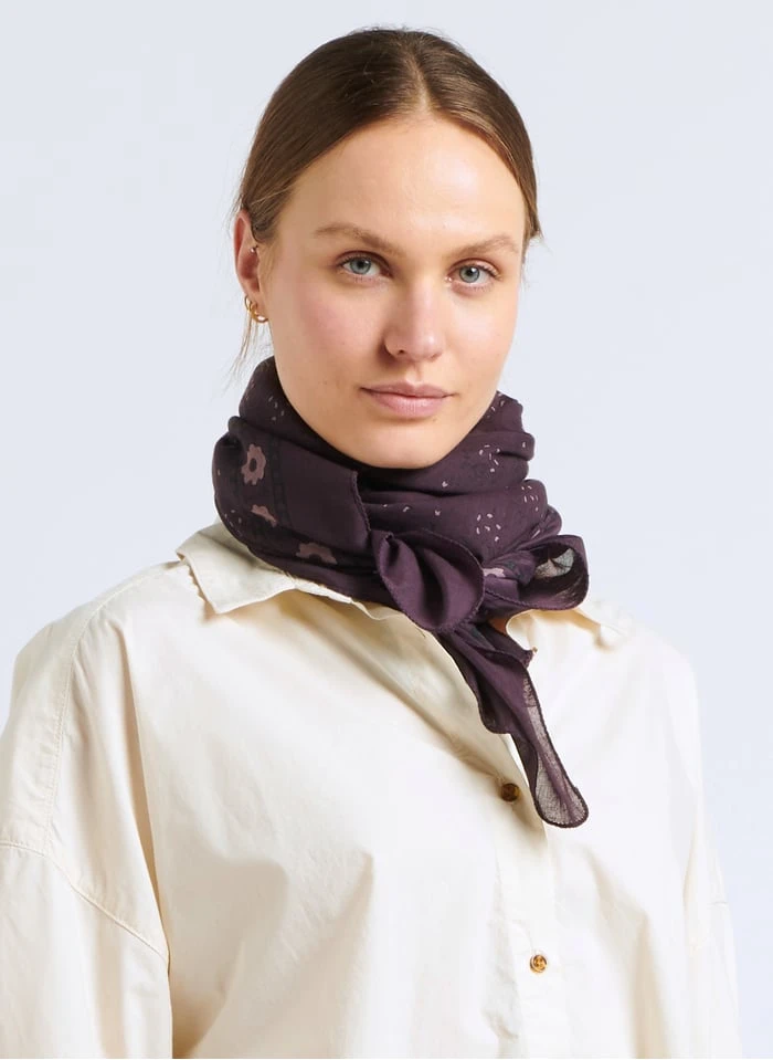 Soeur Foulard Van Katoenvoile Met Print | Violet