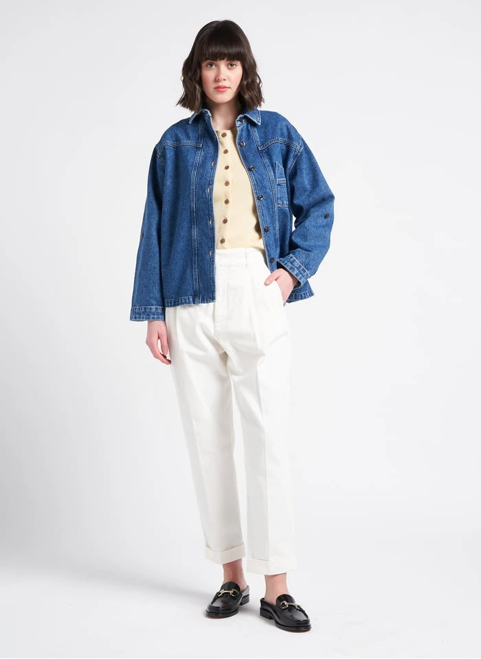 Soeur LION - Blouse Van Verwassen Denim | Jeans Verschoten - Afbeelding 5