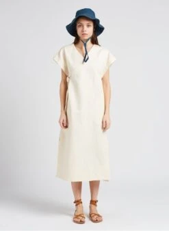 Soeur USHUAIA - Lange, Rechte Jurk Katoenblend | Beige