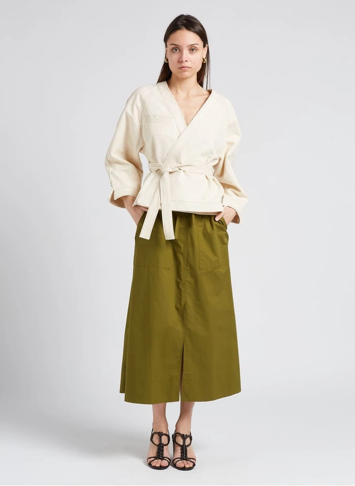 Soeur TAHO - Kimono Met Overslag Biokatoen | Beige - Afbeelding 4