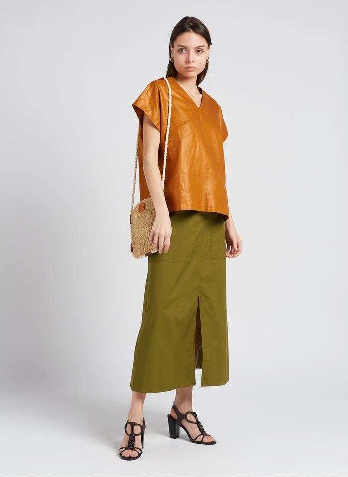 Soeur TERESA - Lange Jurk Van Katoenpopeline | Groen - Afbeelding 8