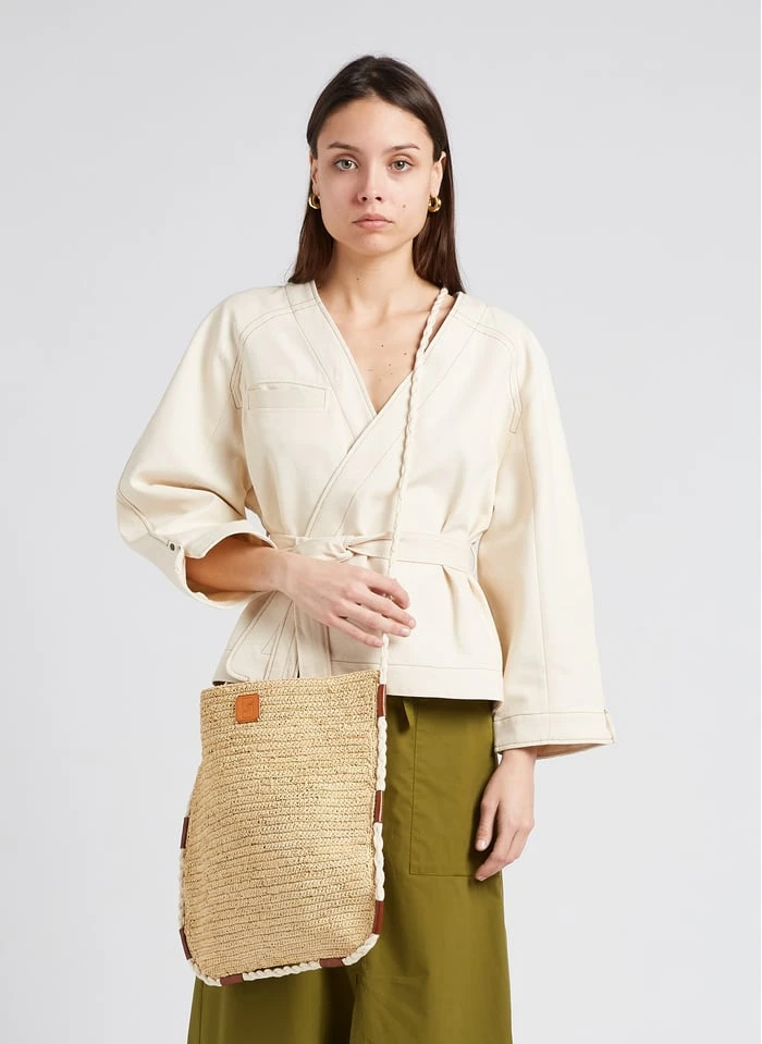Soeur TAHO - Kimono Met Overslag Biokatoen | Beige