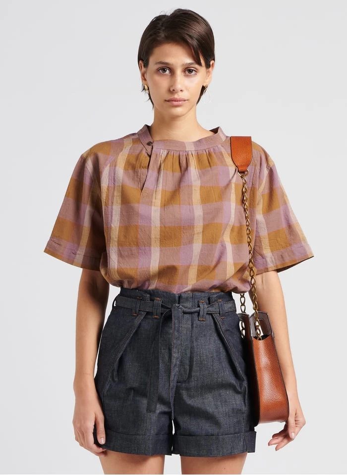 Soeur URBAINE - Geruite Blouse Van Katoenen Voile | Veelkleurig - Afbeelding 4