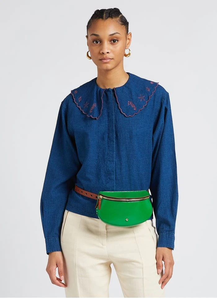 LA LILI - Heuptasje Van Glanzend Leer | Groen - Afbeelding 2