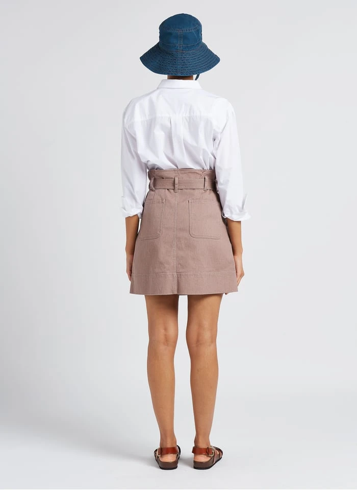 Soeur MUGUET - Korte Rok Van Katoenen Denim Met Ceintuur | Violet - Afbeelding 5