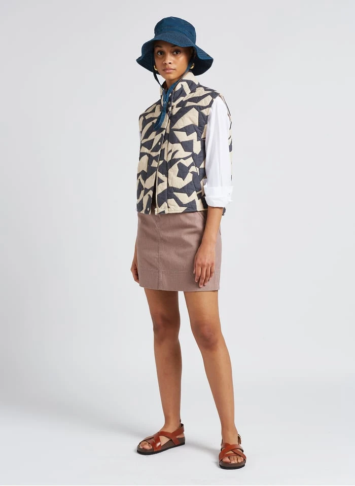 Soeur MUGUET - Korte Rok Van Katoenen Denim Met Ceintuur | Violet - Afbeelding 6