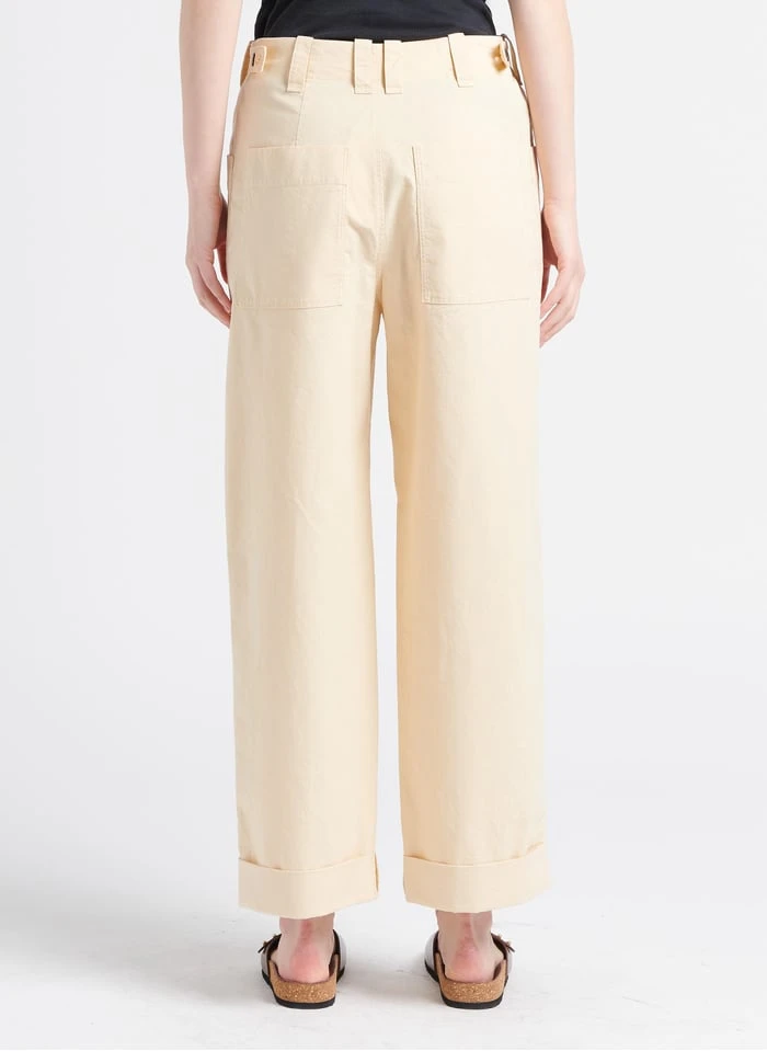 Soeur THABOR - Wijde, Katoenen Broek Met Verwassen Effect | Beige - Afbeelding 2