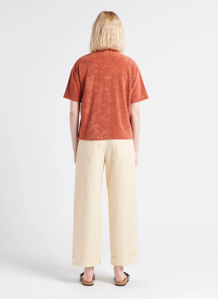 Soeur THABOR - Wijde, Katoenen Broek Met Verwassen Effect | Beige - Afbeelding 9