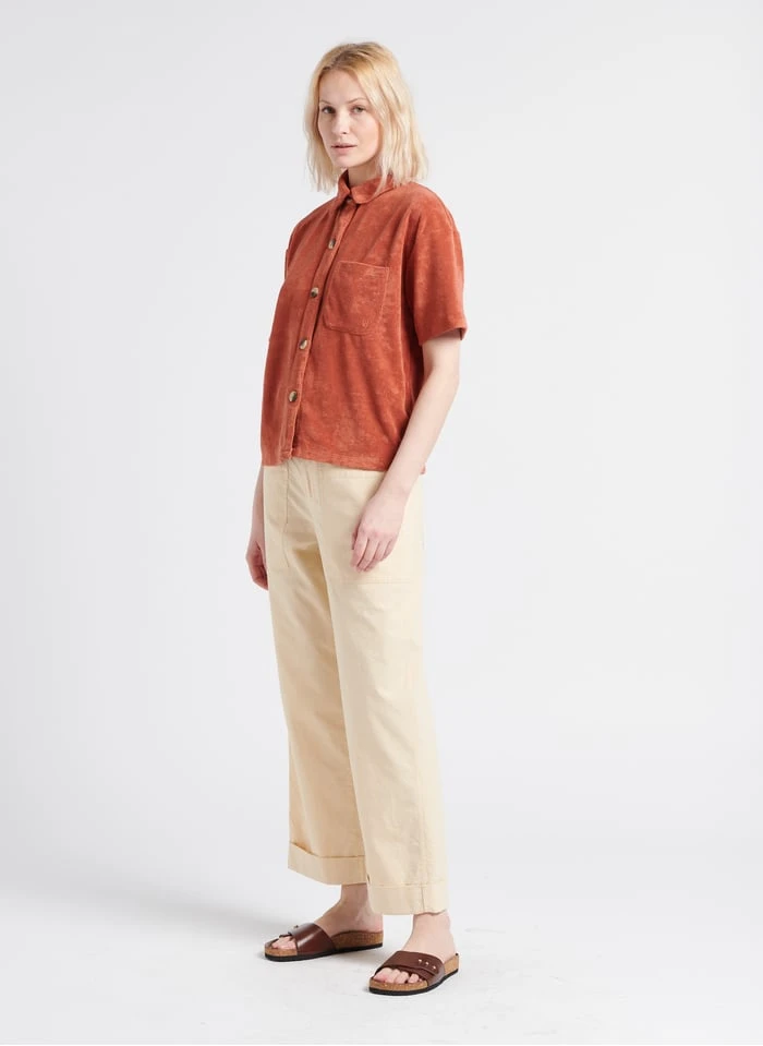 Soeur THABOR - Wijde, Katoenen Broek Met Verwassen Effect | Beige - Afbeelding 8