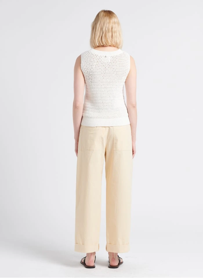 Soeur THABOR - Wijde, Katoenen Broek Met Verwassen Effect | Beige - Afbeelding 11