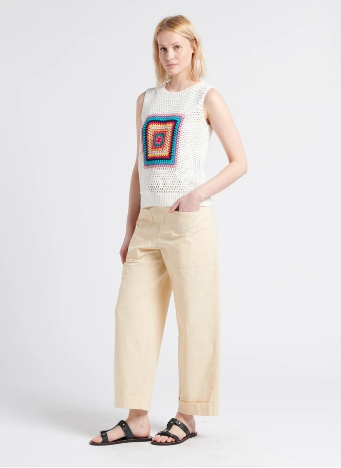 Soeur THABOR - Wijde, Katoenen Broek Met Verwassen Effect | Beige - Afbeelding 10