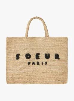 Soeur PAPAYE - Rieten Shopper | Zwart